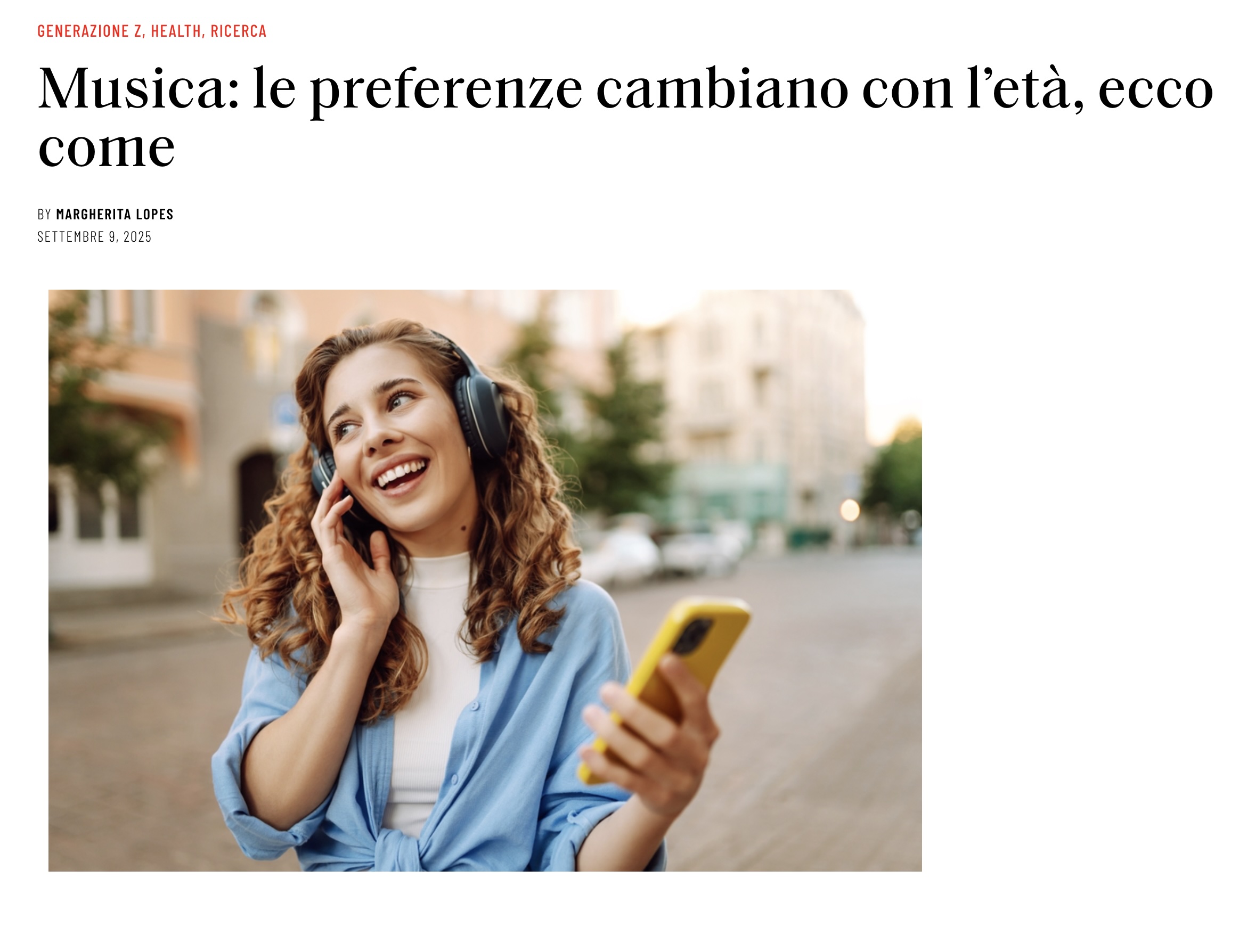 Preview for Musica: le preferenze cambiano con l’età, ecco come