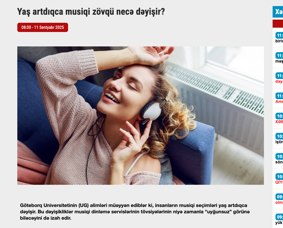 Preview for Yaş artdıqca musiqi zövqü necə dəyişir?