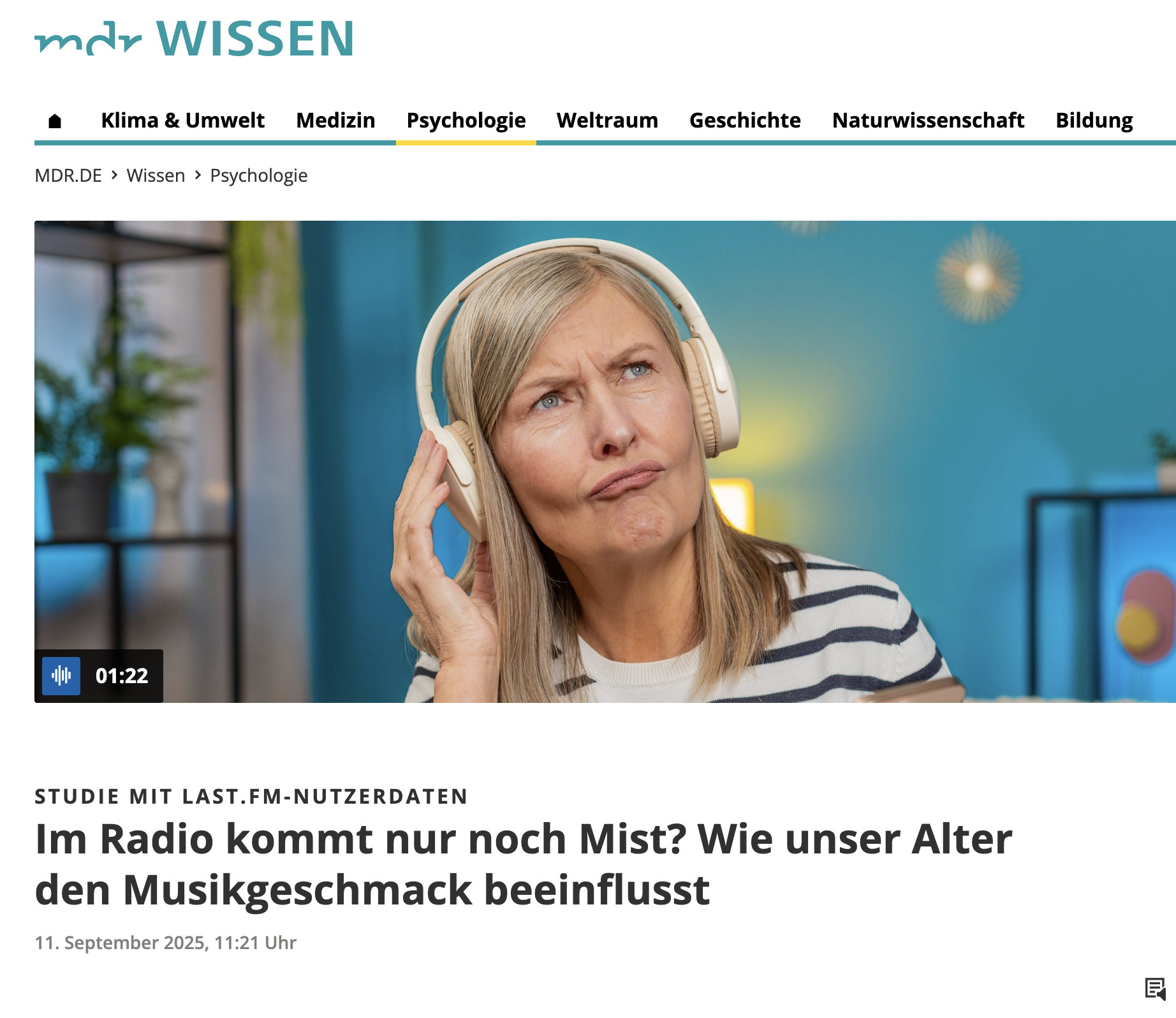 Preview for Im Radio kommt nur noch Mist? Wie unser Alter den Musikgeschmack beeinflusst