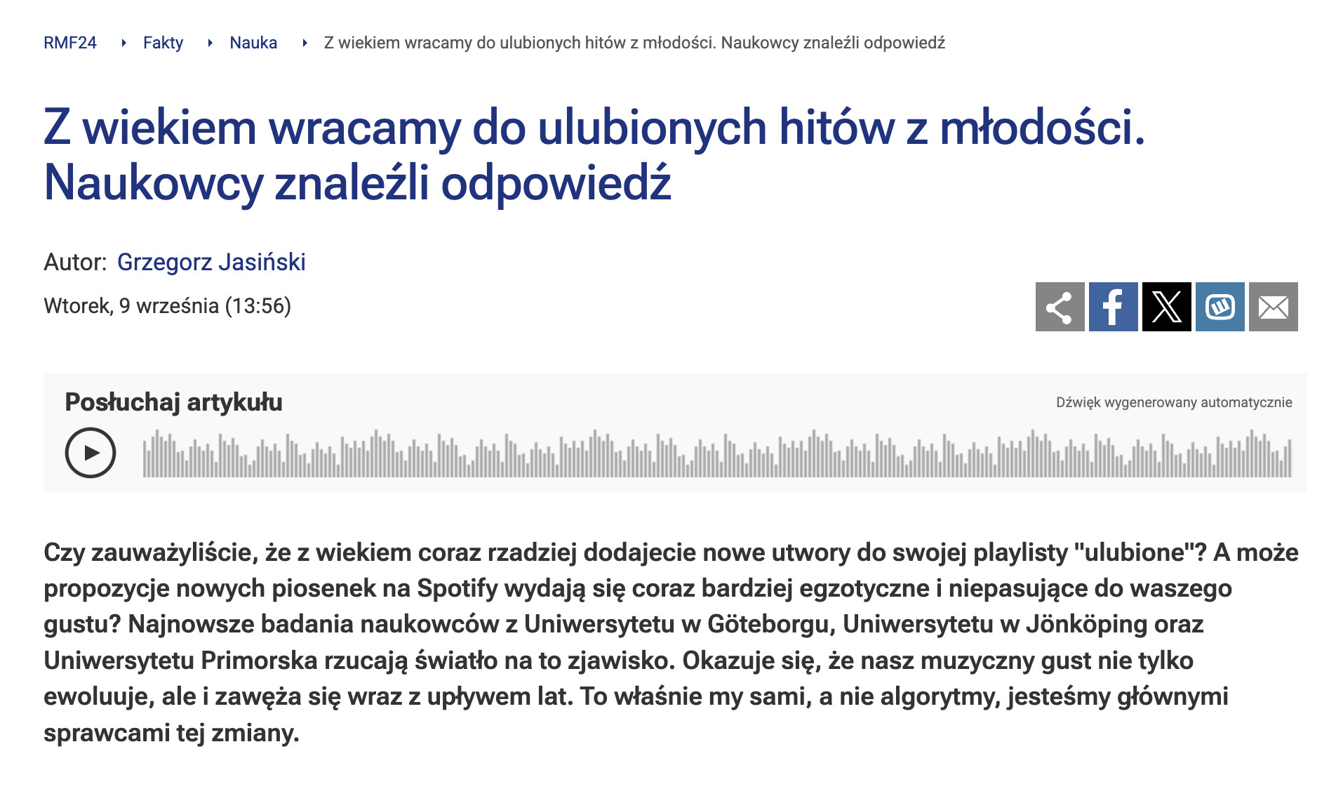 Preview for Z wiekiem wracamy do ulubionych hitów z młodości. Naukowcy znaleźli odpowiedź