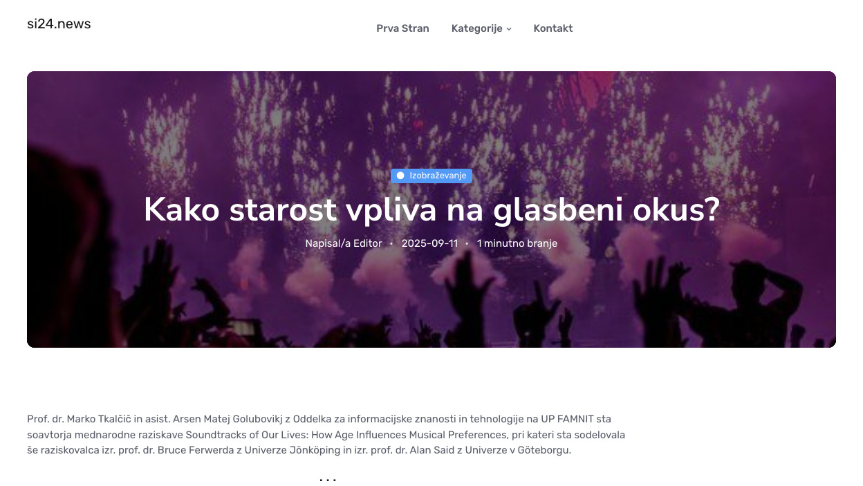 Preview for Kako starost vpliva na glasbeni okus