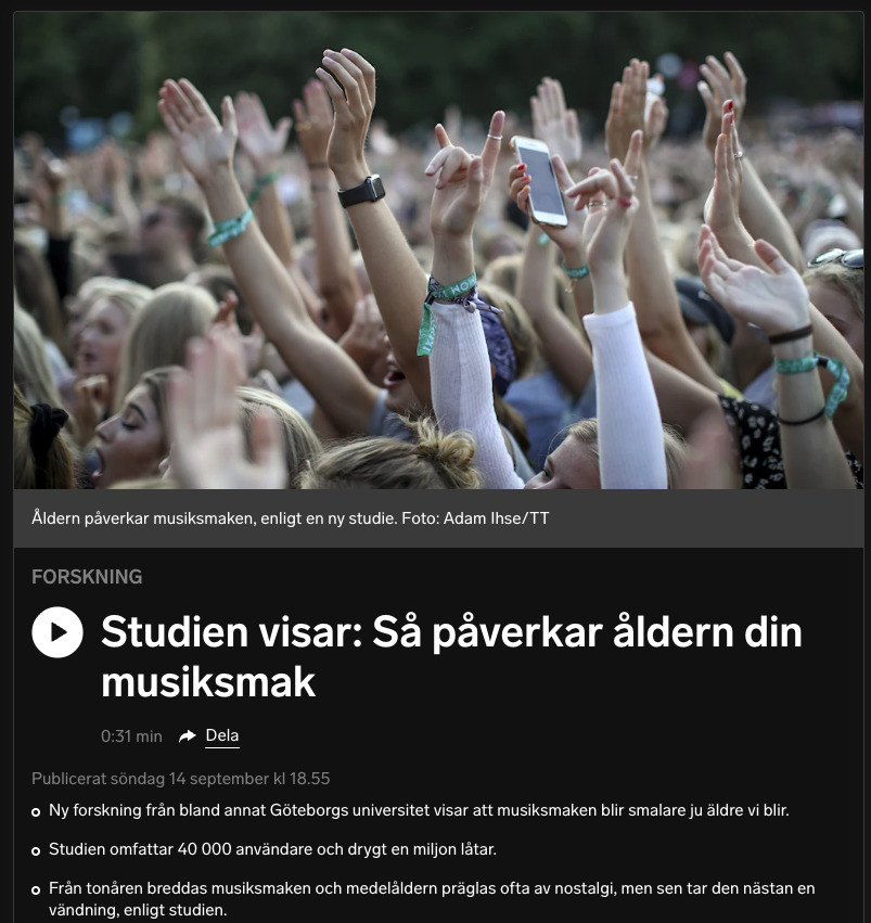 Preview for Studien visar så påverkar åldern din musiksmak