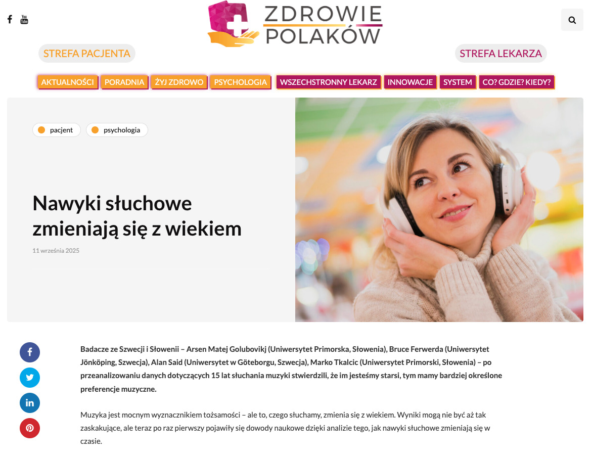 Preview for Nawyki słuchowe zmieniają się z wiekiem